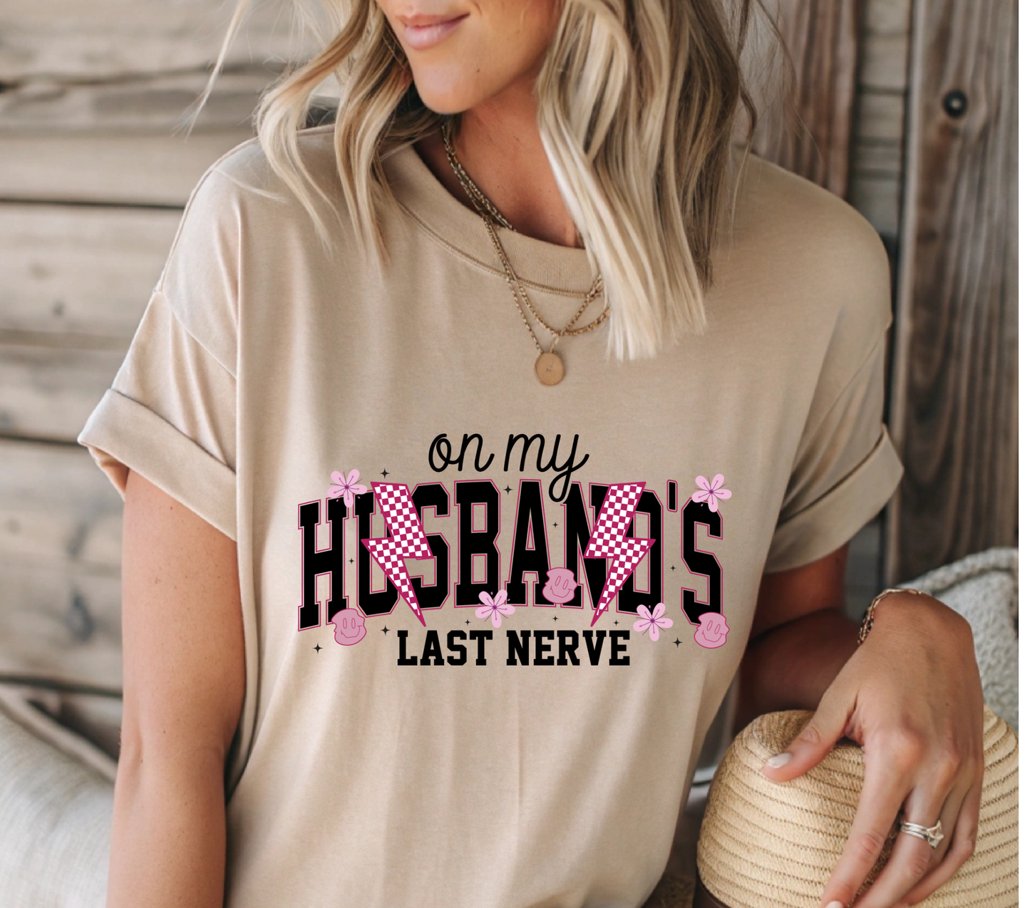 On My Husband's Last Nerve T-shirt