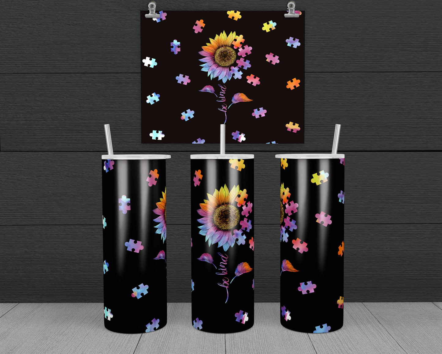 Be Kind Sunflower 20 oz Tumbler