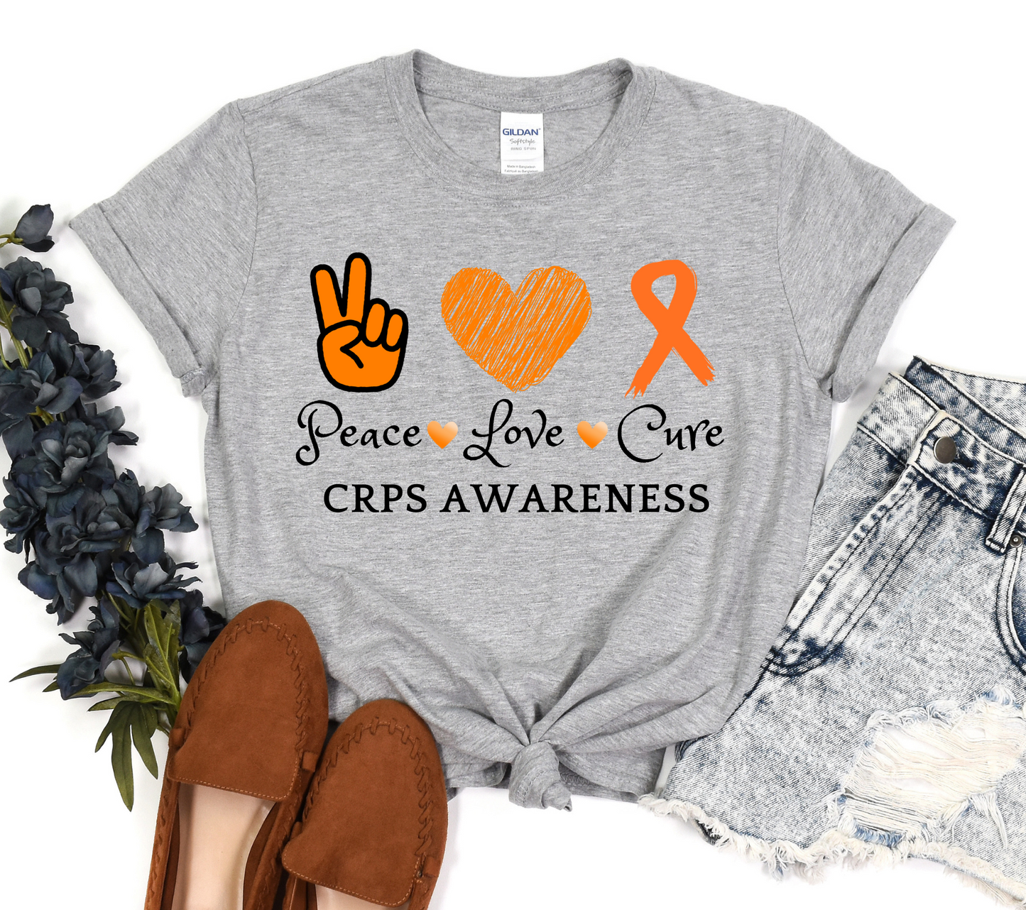 CRPS Awareness - Peace Love Cure T-Shirt