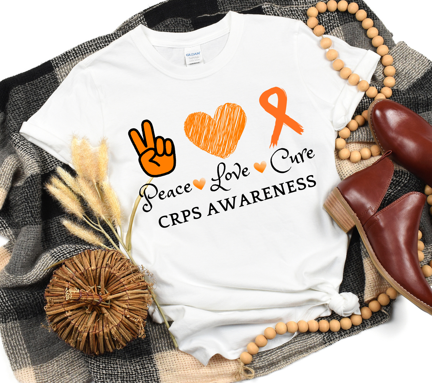 CRPS Awareness - Peace Love Cure T-Shirt (PREORDER)