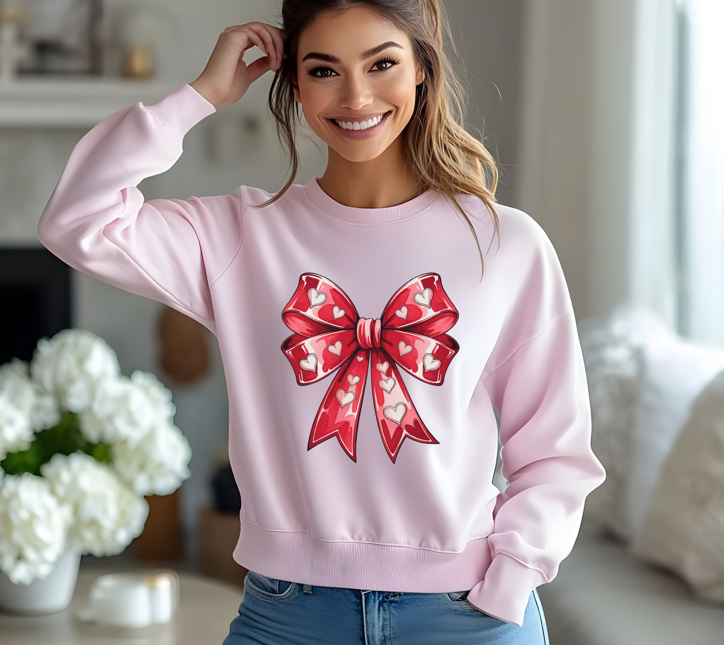 Heart Bow Crewneck