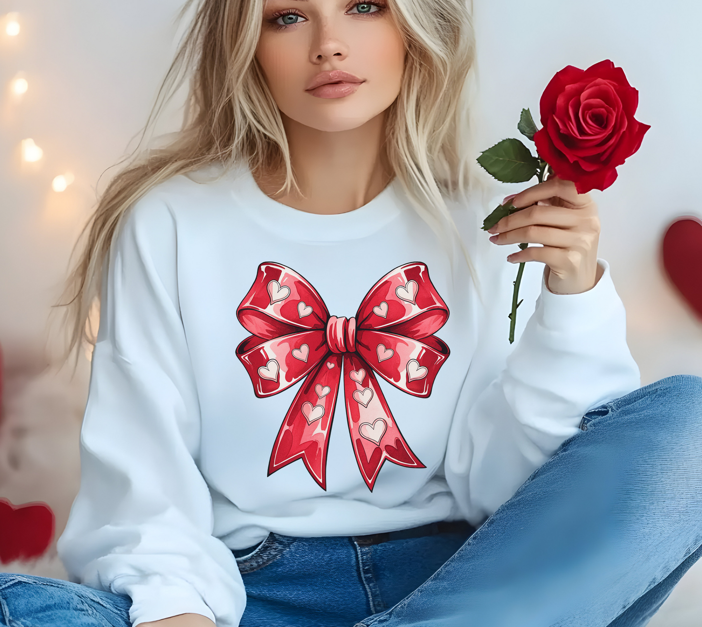 Heart Bow Crewneck