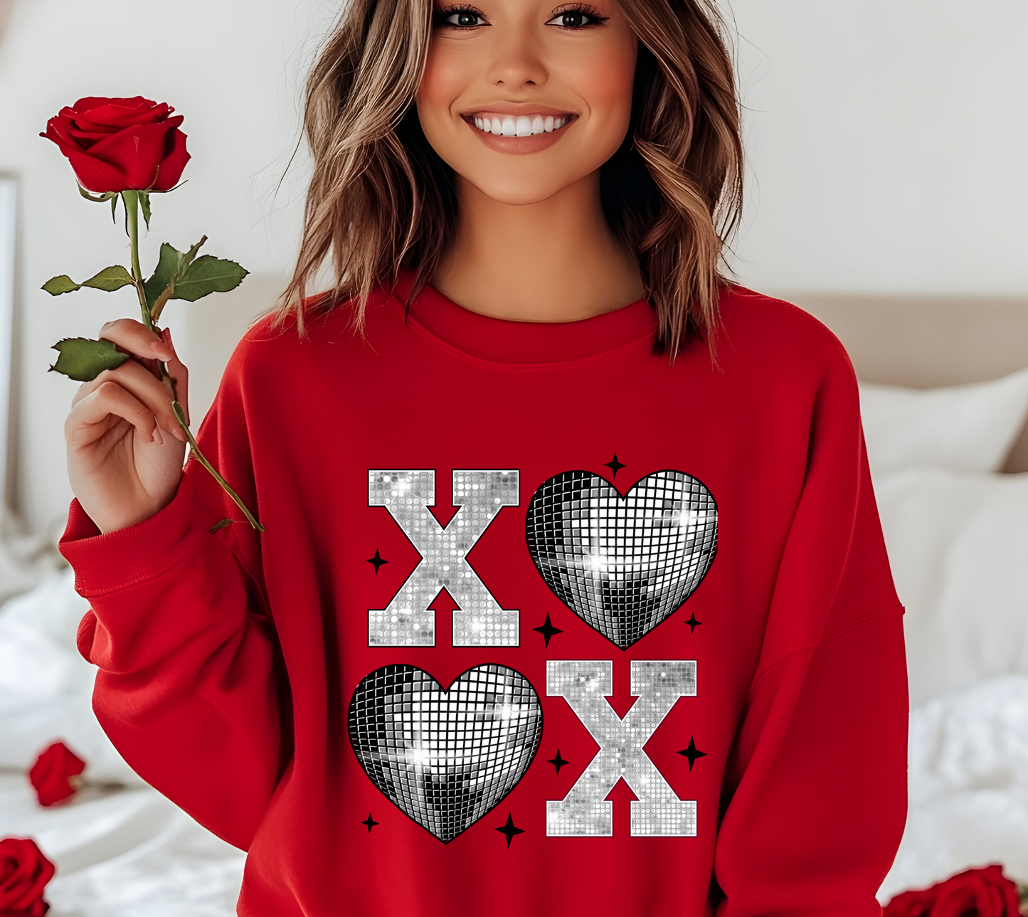 XoXo Grey Disco Crewneck