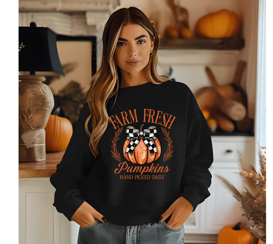 Fresh Pumpkins Black Crewneck