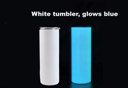 Custom Blue Glow In The Dark 20 oz Tumbler