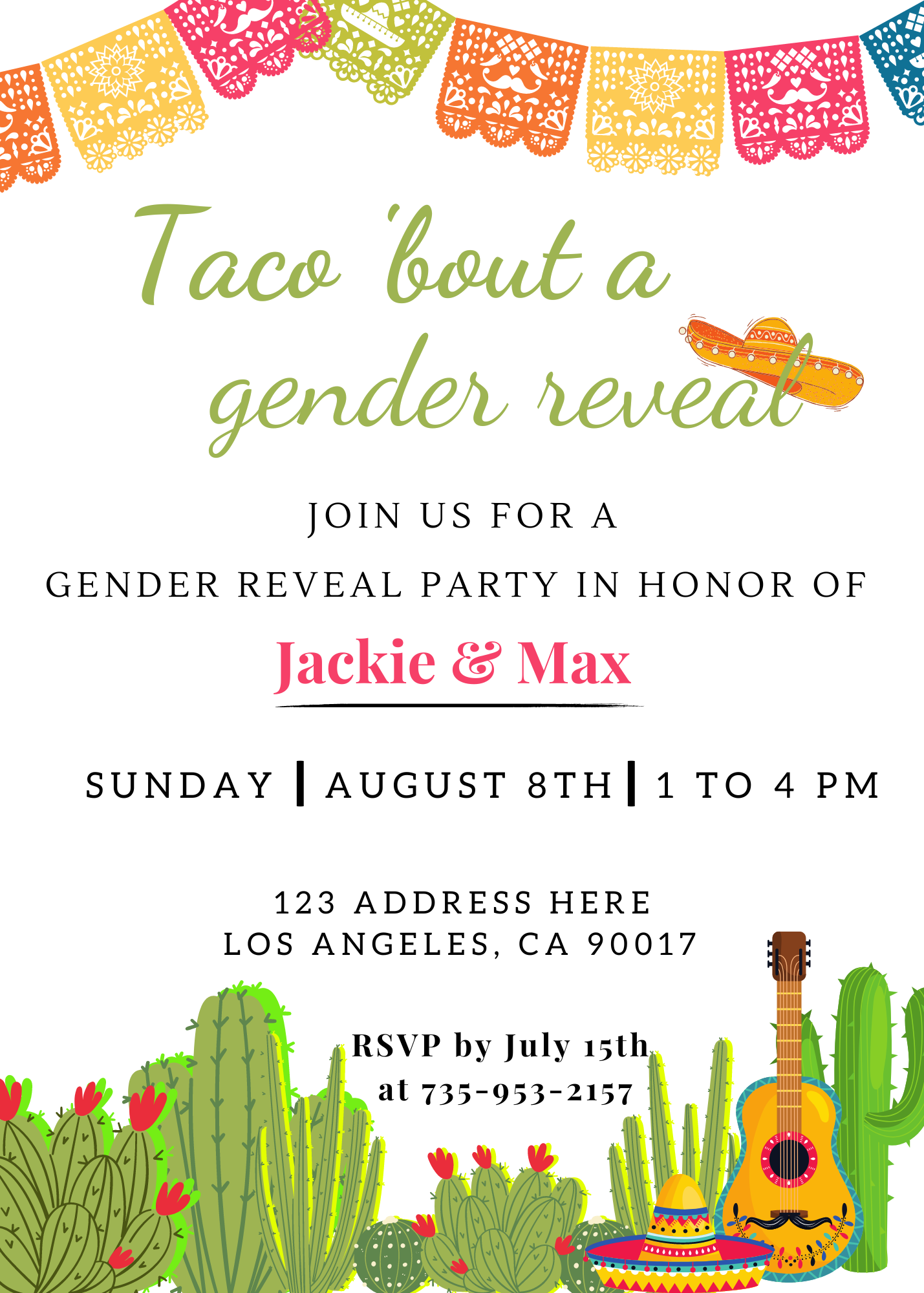 Gender Reveal Invite - Digital Download