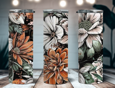 Warm Floral 20 oz Tumbler