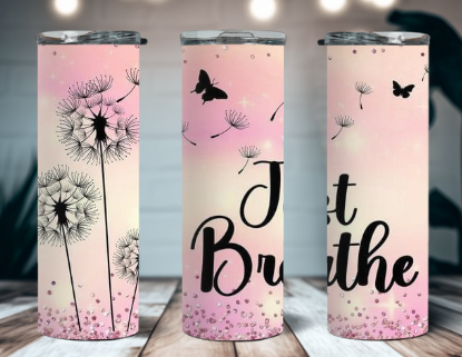 Just Breathe Pink 20 oz Tumbler