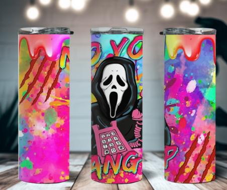 Colorful Ghost on Phone 20 oz Tumbler
