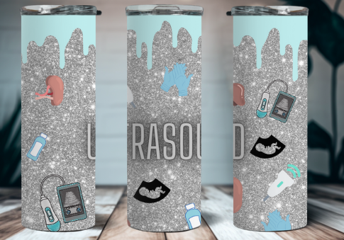 Sage Metal Glitter Tumbler PNG